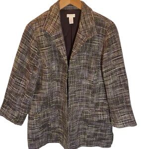 Chico’s Metallic Tweed Purple Persis Jacket Blazer
